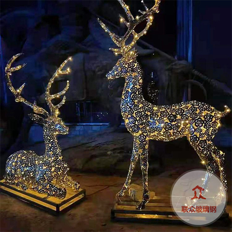 户外大型不锈钢雕塑定制厂家镜面镂空喷漆异形校园林景观小品摆件