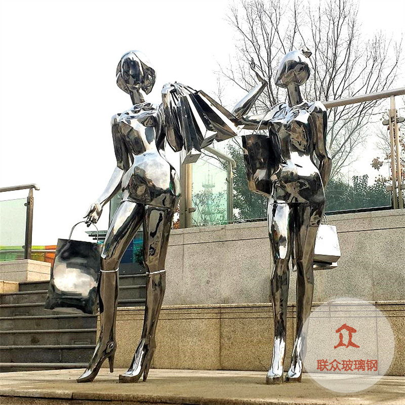 大型不锈钢雕塑定制户外广场房地产镜面月亮金属创意城市景观摆件