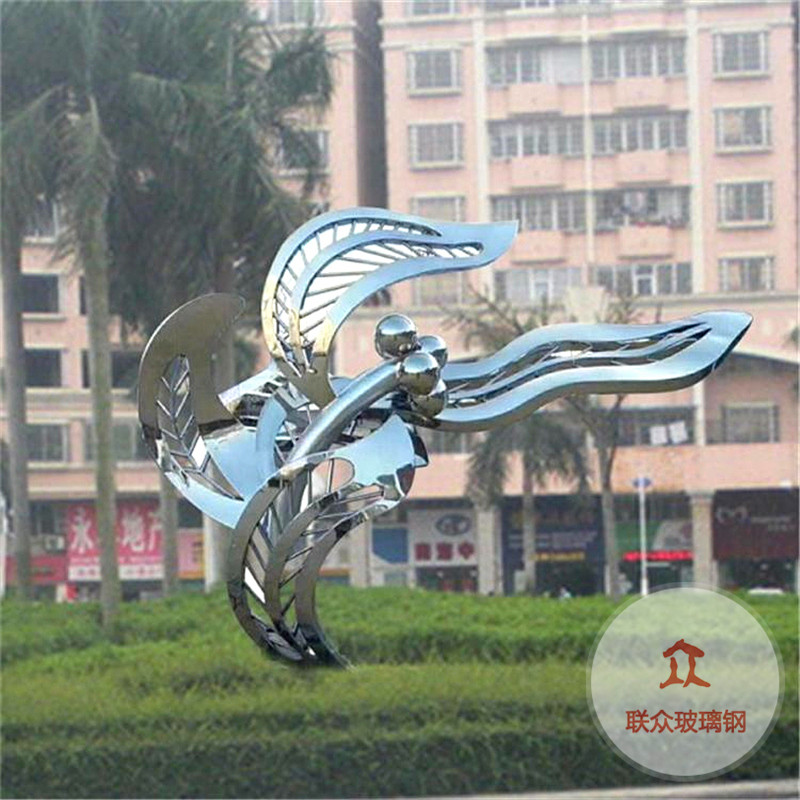 不锈钢浪花雕塑定制金属抽象镜面创意水滴水花户外景观水景摆件