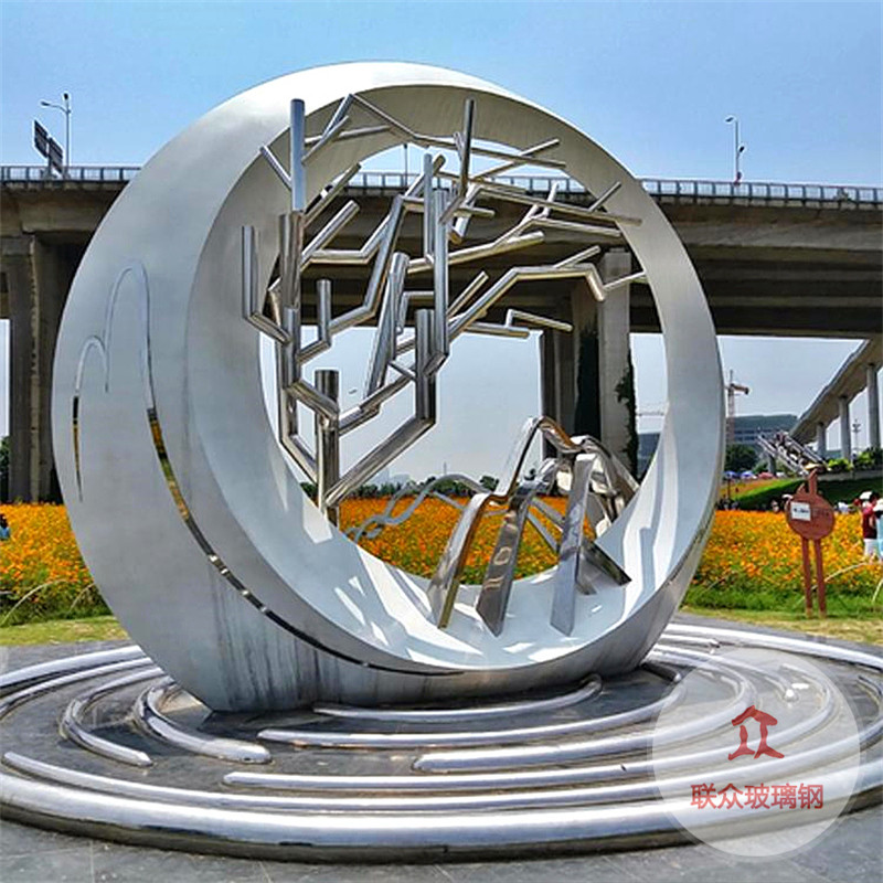 大型不锈钢雕塑定制户外广场白钢金属雕像房地产城市园林景观厂家