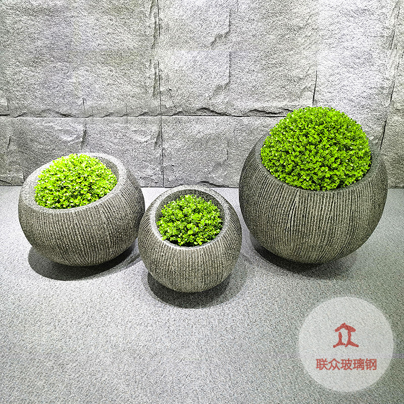 玻璃钢花盆景观艺术品落地花盆户外商场别墅酒店美陈花瓶摆件新款