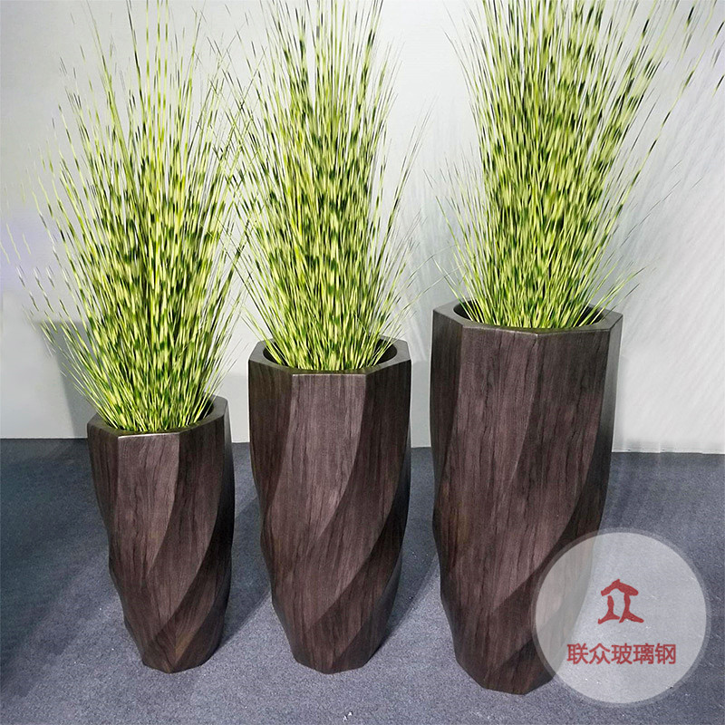 玻璃钢绿化种植箱花盆高架桥市政工程可批发花盆花箱树脂花盆厂家