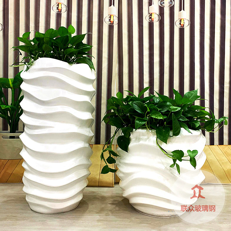 厂价销售落地花瓶立体绿化玻璃钢花盆盆栽多肉办公室仿玻璃钢装饰