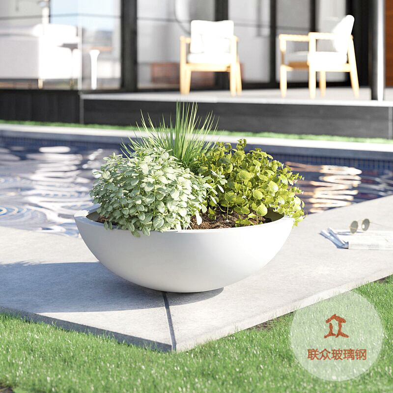 玻璃钢花箱园林绿化苗圃花盆户外工程高架桥悬挂式花盆种植槽厂家