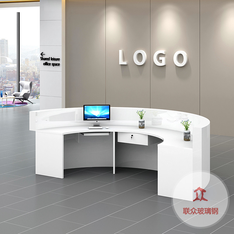 玻璃钢异形前台酒店接待台售楼部迎宾台酒吧医院吧台收银台服务台