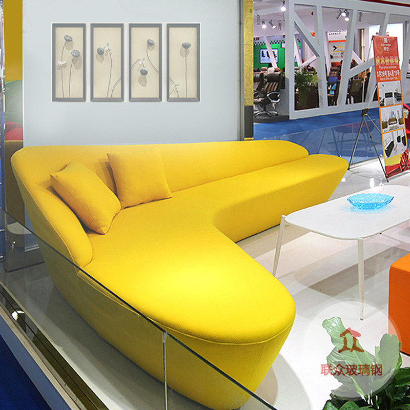 玻璃钢休闲椅商场美陈座椅户外异形坐凳机场公共休息区等候椅定制