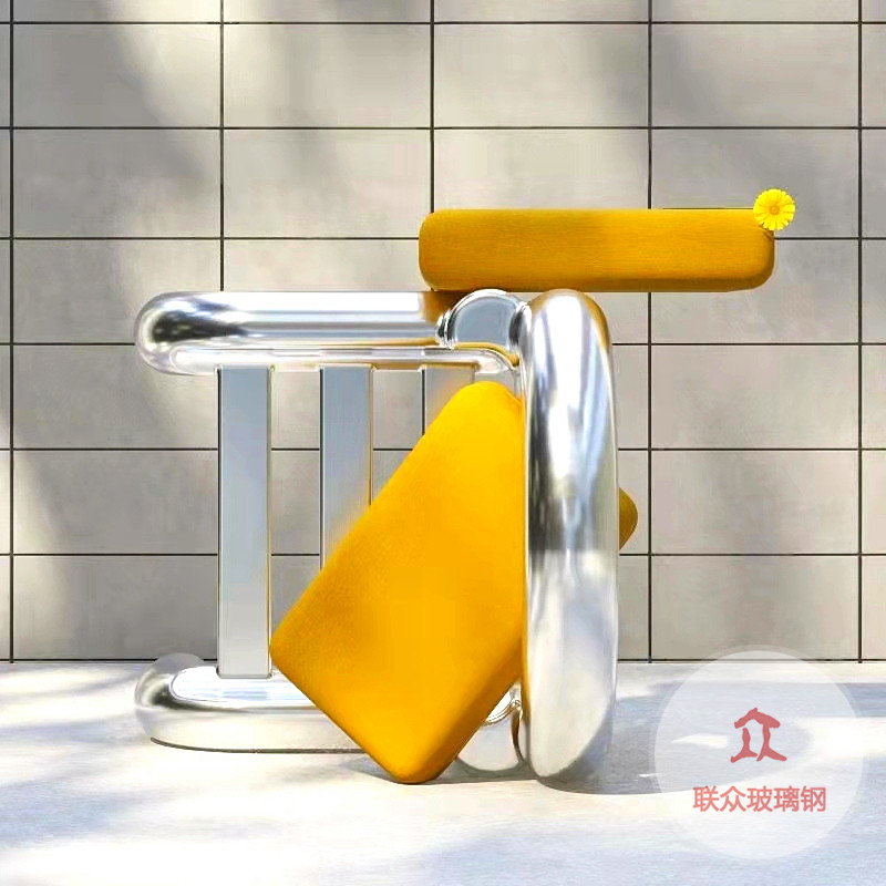 商场玻璃钢休闲座椅创意木纹长凳景观户外公共休息长椅花盆座椅子